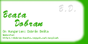 beata dobran business card