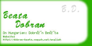 beata dobran business card